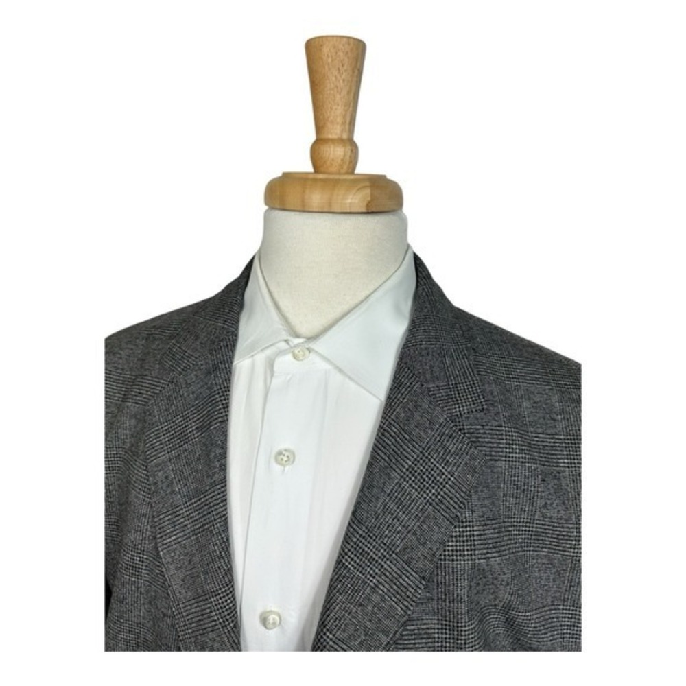 Hugo Boss Current Gray Black Checked Polyester‎ Blend Unstructured Blazer 46R - Picture 2 of 9